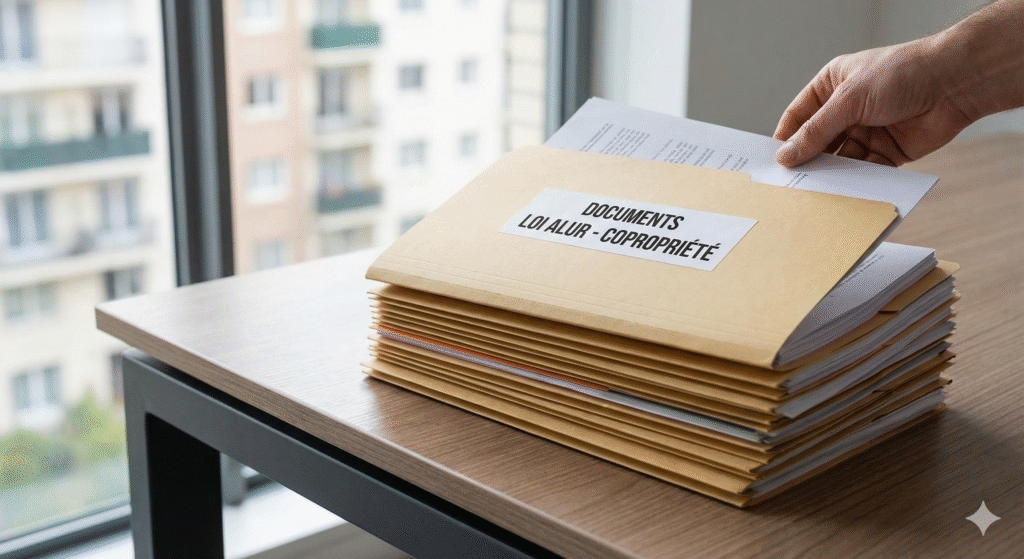 Dossiers administratifs et documents loi ALUR nécessaires pour vendre un lot de copropriété.