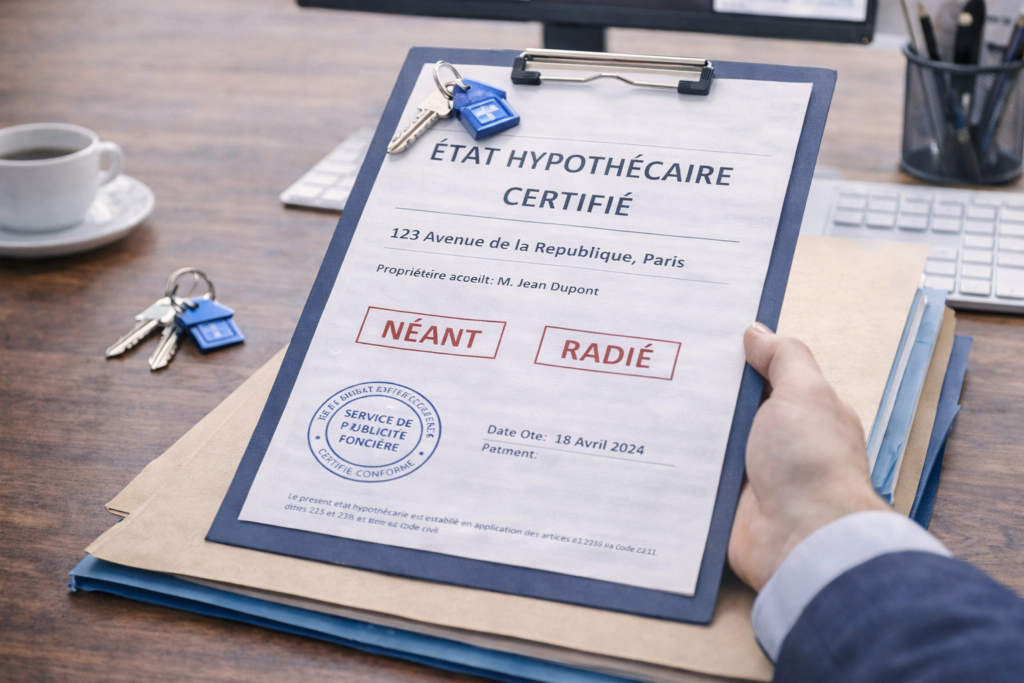 État hypothécaire certifié prêt pour une transaction immobilière sans accroc.